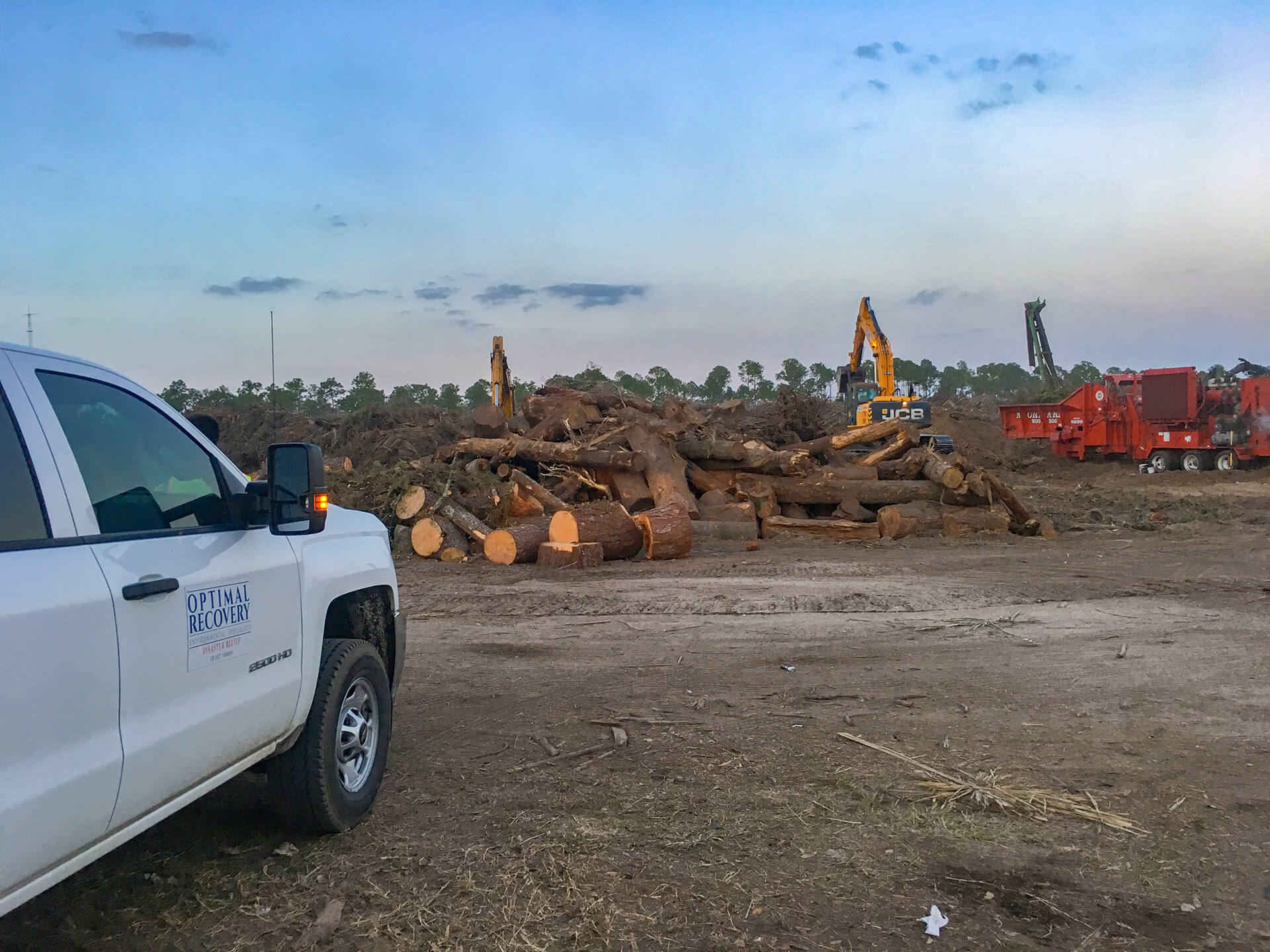 Optimal Recovery, Job site, Debris Cleanup, Storm, Hurricane